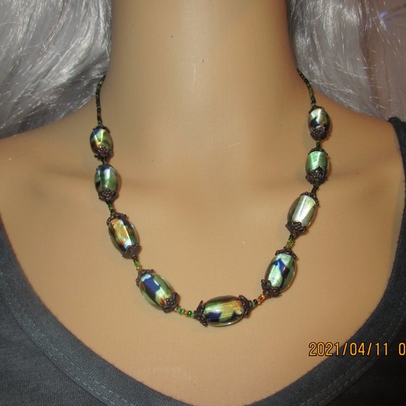 Handmade Beaded/Metal Necklace - Picture 8 of 8
